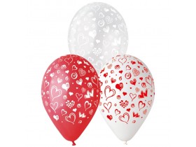 Воздушные шары 1103-3063 Шолкография 12 Сердечки и завитки