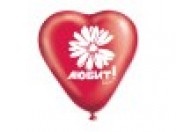 Воздушные шары 1105-0019 Сердце красное с рисунком 10" (CRS/42)
